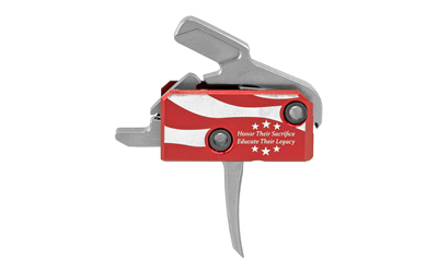 Rise Armament Patriot Trigger, Red, Includes Challenge Coin and Anti-walk Pins, Folds Of Honor Edition
