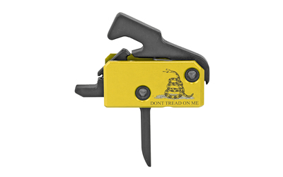 Rise Armament Flat Super Sporting Trigger with Anti-Walk Pins, "Don't Tread On Me" Logo Edition