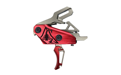 Rise Armament Rev 535 Trigger, Fits AR Style Rifles, Red and Silver — photo 2