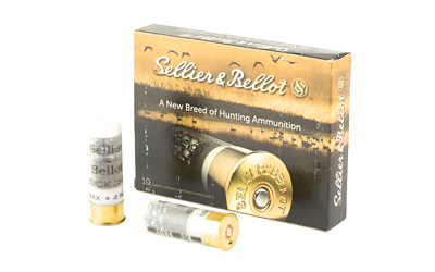 Sellier & Bellot Shotshell, 12 Gauge, 2.75", #4 Buck Shotshell, 21 Pellets, 10 Round Box