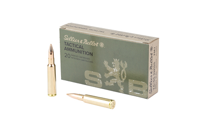 Sellier & Bellot Rifle Ammunition, 7.5x55 Swiss, 174 Grain, Full Metal Jacket, 20 Round Box