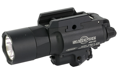 Surefire X400 Turbo, Weapon Light w/Laser, Fits Pistol and Picatinny, 650 Lumens, 66,000 Candela, Green Laser, Matte Finish, Black