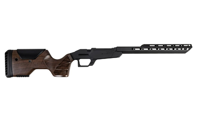Sharps Bros. Heatseeker Select Chassis, Cerakote Finish, Black, Fits Ruger American Short Action, Walnut Buttstock