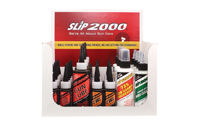 Slip 2000 36 Piece Counter Display, 12 Units #60001 1oz. Gun Lube, 4 Units #60006 4oz. Gun Lube, 12 Units #60317 1oz. EWL