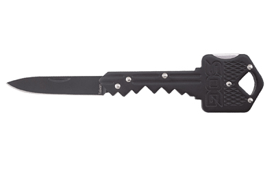 SOG Knives & Tools Folding Key Folding Knife, 1.5" Straight Edge DropPoint, Black Stainless Steel Handle, 420J2 Steel, Satin Finish, Black