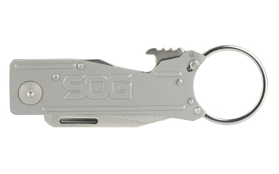 SOG Knives & Tools KeyTron, Folding Knife, 1.8" Straight Edge Clip Point, Black Kraton Handle, 5Cr15MoV Steel, Satin Finish, Gray — photo 3
