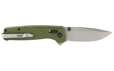 SOG Knives & Tools Terminus XR, Folding Knife, 2.95" Straight Clip Point, Olive Drab Green G10 Handle, D2 Steel, Stonewashed Finish, Silver — photo 2