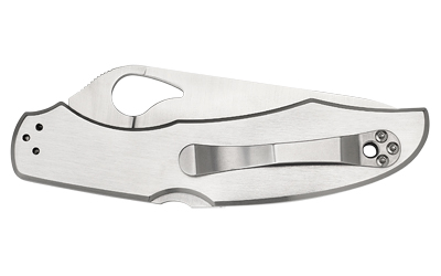 Spyderco Byrd, Cara Cara 2, 3.75" Folding Knife, Clip Point, Combo Edge, 8Cr13MoV/Satin, Stainless, Oval Thumb Hole/Pocket Clip — photo 2