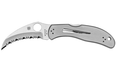 Spyderco Harpy, 2.75" Folding Knife, Hawkbill, SpyderEdge Edge, VG10/Satin, Stainless, Circle Thumb Hole/Pocket Clip