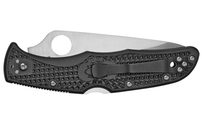 Spyderco Endura 4, Lightweight, 3.375" Folding Knife, Clip Point, Plain Edge, VG10/Satin, Black FRN, Circle Thumb Hole/Pocket Clip — photo 2