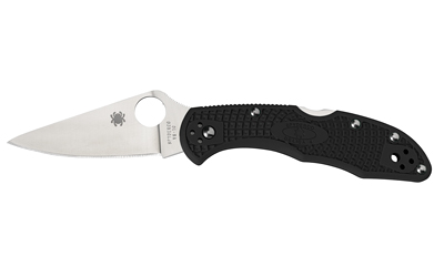 Spyderco Delica 4, Lightweight, Folding Knife, 2.875" Blade, Clip Point, Plain Edge, VG10/Satin Finish, Kraton Handle, Circle Thumb Hole/Pocket Clip
