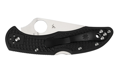 Spyderco Delica 4, Lightweight, Folding Knife, 2.875" Blade, Clip Point, Plain Edge, VG10/Satin Finish, Kraton Handle, Circle Thumb Hole/Pocket Clip — photo 2