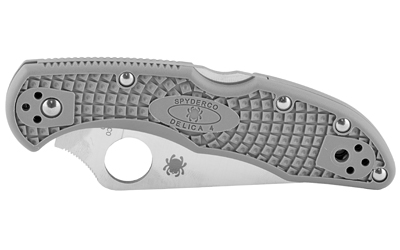 Spyderco Spyderco, Delica4, Lightweight, 2.875" Folding Knife, VG10/Satin, Plain, Clip Point, Circle Thumb Hole/Pocket Clip, Grey FRN, Box — photo 3