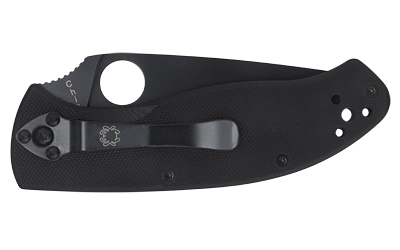 Spyderco Tenacious, Folding Knife, 3.39" Blade, Combo Edge, VG10/Black Finish, Black G10 Frame, Circle Thumb Hole/Pocket Clip — photo 2