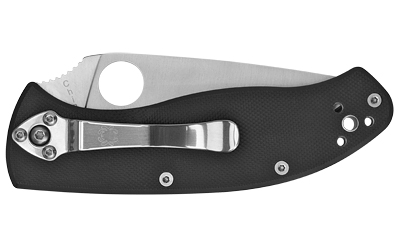 Spyderco Tenacious, 3.39" Folding Knife, 8Cr13MoV/Satin, Combo, Circle Thumb Hole/Pocket Clip, Black G10, Box — photo 2