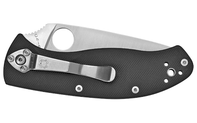 Spyderco Tenacious, 3.39" Folding Knife, 8Cr13MoV/Satin, Plain, Circle Thumb Hole/Pocket Clip, Black G10, Box — photo 2