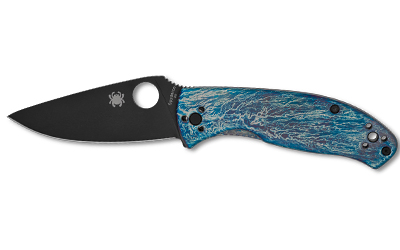 Spyderco Tenacious, Folding Knife, 3.35" Drop Point Blade, D-2 Blade Steel, 7.74" Overall Length, R.I.L. Lock, Black Oxide Finish, Black Blade