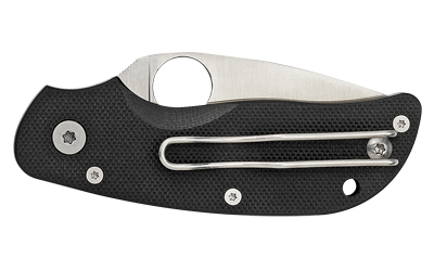 Spyderco Cat, 2.44" Folding Knife, Plain Edge, 440C/Satin, Black G10, Circle Thumb Hole/Pocket Clip — photo 2