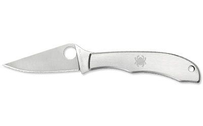 Spyderco HoneyBee, 1.67" Folding Knife, Plain Edge, Stainless Steel, Silver Finish