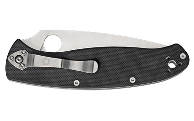 Spyderco Resilience, 4.2" Folding Knife, Clip Point, Plain Edge, 8Cr13MoV/Satin, Black G10, Circle Thumb Hole/Pocket Clip — photo 2