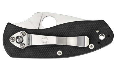 Spyderco Ambitious G-10, 2.31" Folding Knife, Drop Point, Plain Edge, 8Cr13MoV/Satin, Black G10, Circle Thumb Hole/Pocket Clip — photo 2