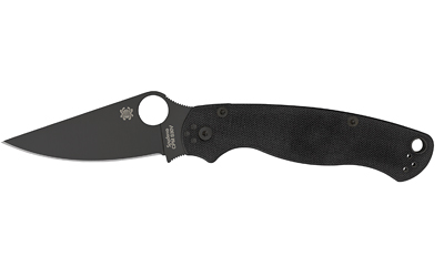 Spyderco Para Military 2, 3.45" Folding Knife, CPM-S45VN, DLC Finish Blade, Black, G10 Handle, Black, Plain Edge