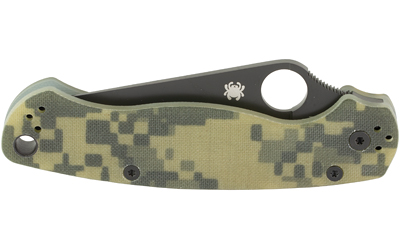 Spyderco Para Military 2, Folding Knife, 3.438" Blade, Clip Point, Plain Edge, CPM-S45V With Black DLC Finish, Camo G-10 Frame — photo 3