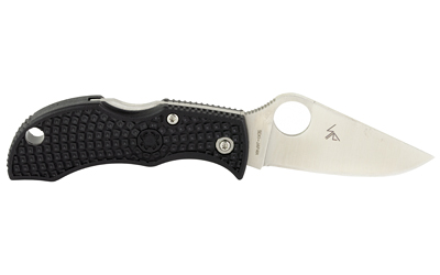 Spyderco Manbug, 1.94" Folding Knife, Silver, Plain, Clip Point, Circle Thumb Hole, Box, VG-10, Black — photo 2
