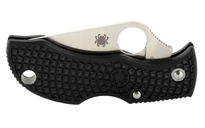 Spyderco Manbug, 1.94" Folding Knife, Silver, Plain, Clip Point, Circle Thumb Hole, Box, VG-10, Black — photo 3