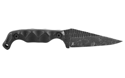 Stroup Knives BRAVO 5, Fixed Blade Knife, 3.5" Clip Point Blade, 1095 High Carbon Steel, 7.75" Overall Length, Acid Etched Finish, Black, G10 Handle — photo 2