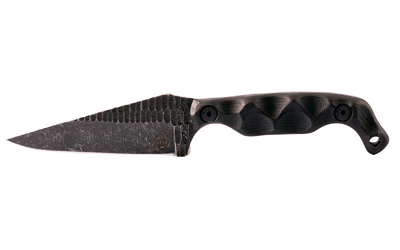 Stroup Knives Bravo 5, Fixed Blade Knife, 3.5" Wharncliffe Blade, 7.75" Overall Length, 1095 High Carbon Blade Steel, Plain Edge, Acid Etched Finish