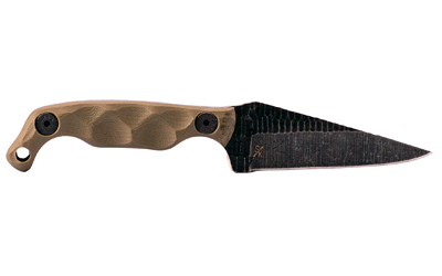 Stroup Knives Mini, Fixed Blade Knife, 3" Wharncliffe Blade, 6.75" Overall Length, 1095 High Carbon Blade Steel, Plain Edge, Acid Etched Finish