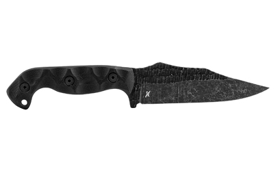 Stroup Knives TU1, Fixed Blade Knife, 4.5" Clip Point Blade, 1095 High Carbon Steel, 9.25" Overall Length, Acid Etched Finish, Black, G10 Handle — photo 2