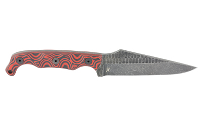 Stroup Knives TU2, Fixed Blade Knife, 4" Clip Point Blade, 1095 High Carbon Steel, 8.5" Overall Length, Acid Etched Finish, Black — photo 2