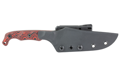 Stroup Knives TU2, Fixed Blade Knife, 4" Clip Point Blade, 1095 High Carbon Steel, 8.5" Overall Length, Acid Etched Finish, Black — photo 3