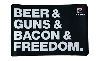 TekMat Original Mat, Beer & Guns & Bacon & Freedom, Thermoplastic Surface Protects Gun From Scratching, 1/8" Thick, 11"x17", Tube Packaging