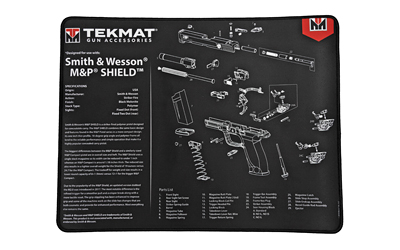 TekMat S&W M&P SHIELD Ultra Premium Gun Cleaning Mat, 15"x20", Includes Small Microfiber TekTowel, Packed In Tube