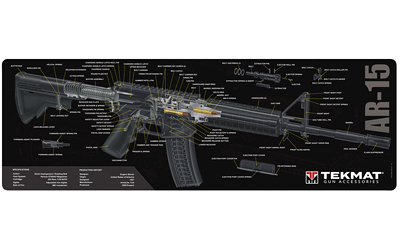 TekMat AR-15 Cutaway Mat, 12"x36", Black, Includes Small Microfiber TekTowel, Packed In Tube — photo 2