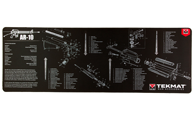 TekMat Ultra Mat, AR-10, Cleaning Mat, Thermoplastic Surface Protects Gun From Scratching, 1/4" Thick, 15"x44", Tube Packaging, Black