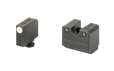 TRUGLO Tritium Pro, Sight Set, Fits Glock 42/43/43X MOS, Green Tritium, White Ring on Front Sight