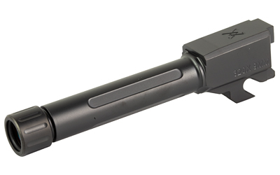 True Precision Barrel, 9MM, Threaded 1/2X28, Fits SIG P320 X-Compact, DLC Finish, Black