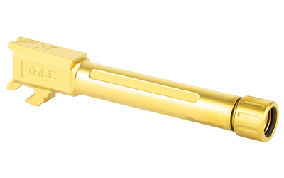 True Precision Barrel, 9MM, Threaded 1/2X28, Fits Springfield Hellcat Pro, Titanium Nitride Finish, Gold — photo 2