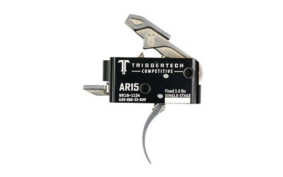 TriggerTech Trigger, Competitive Curved Trigger, Single Stage, 3LB Pull Weight, Stainless Hammer and Trigger Shoe, Anodized Finish, Black, Fits AR-15 — photo 2