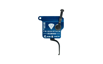 TriggerTech Rough Diamond, Single-Stage Trigger, Fits Remington 700 Clones, Flat Trigger, No Bolt-Release, Left Hand, PVD Finish, Blue and Black
