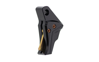 Tyrant CNC Improved Tyrant Trigger System, Trigger Shoe, Fits GLOCK Gen 5/6, Anodized Finish, Black Body with Gold Safety Blade