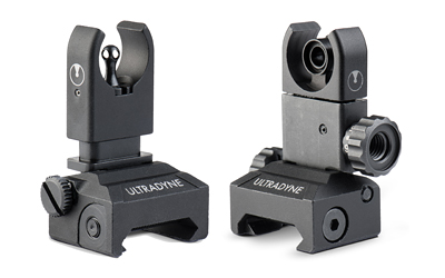 Ultradyne USA C4 Front and Rear Sight Combo, Fits Picatinny Rails, Black, 4.7 oz. Total, 4140 CrMo Steel
