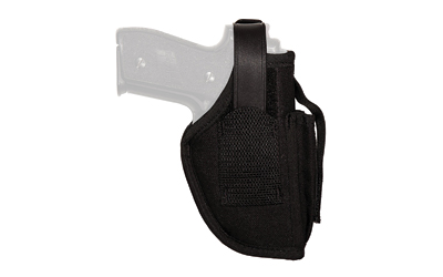 Uncle Mike's Cordura Hip Holster, With Pouch, Size 16, Fits Medium Auto With 3.75" Barrel, Ambidextrous, Black