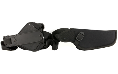 Uncle Mike's Vertical Shoulder Holster, Size 2, Fits Med Revolver With 4" Barrel, Right Hand, Black
