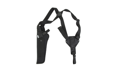 Uncle Mike's Vertical, Shoulder Holster, Right Hand, Black, 8.5, Large Revolver, Kodra Nylon