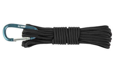 UST - Ultimate Survival Technologies Para 550 Utility Cord, 30 Foot, 100% Nylon, Includes Carabiner, Black